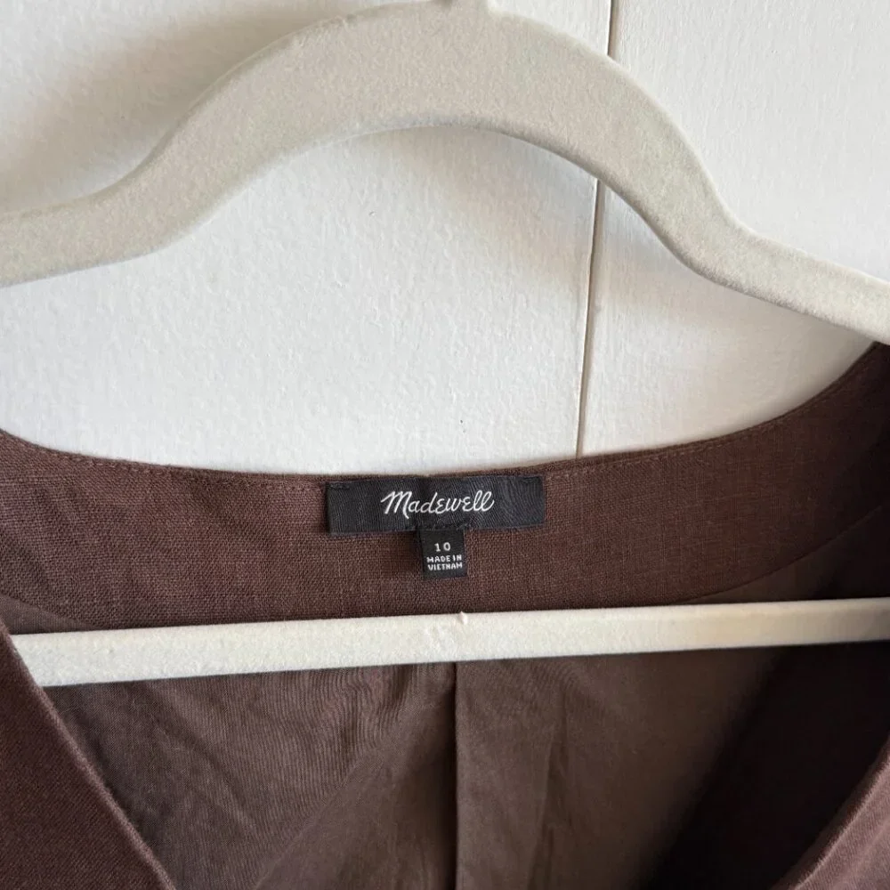 Madewell Katrina crop vest in Dark Coffee, Size 10 - Picture 3 of 4